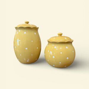 Temp-tations SET of 2 Polka Dot Cannisters - NEW